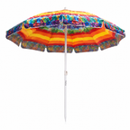 72 Pieces Beach Umbrellas (150cm – Colorful Printed Canopy with Metal Pole – Easy Sand Insert Outdoor Shade Umbrella)