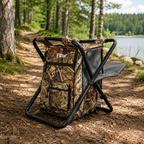 48 Pieces Folding Camping Chair Stools with Backpack (Camouflage Foldable Outdoor Seat – 35 x 30 x 42 cm – Metal Frame)