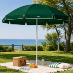 72 Pieces Beach Umbrellas (200cm – Dark Green Round Canopy – Tilt Adjustable Metal Pole Outdoor Shade Umbrella)