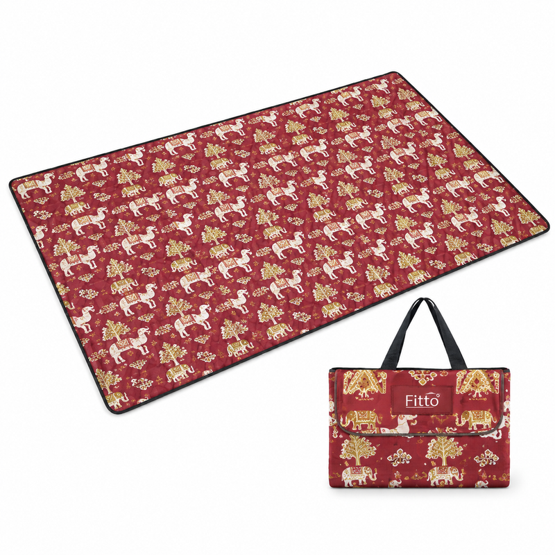 72 Pieces Beach Mats with Carry Bag (73 x 200 cm Foldable Color Printed Outdoor Mat – Red)