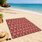 72 Pieces Beach Mats with Carry Bag (73 x 200 cm Foldable Color Printed Outdoor Mat – Red)