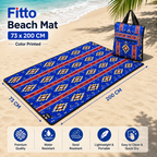 72 Pieces Beach Mats with Carry Bag (73 x 200 cm Foldable Color Printed Outdoor Mat – Blue)