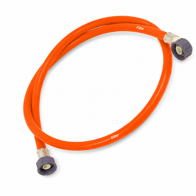 96 Pieces Washing Machine Hose Pipes (1.5m Orange Flexible PVC Hose with Metal Nut Connectors)