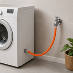 96 Pieces Washing Machine Hose Pipes (1.5m Orange Flexible PVC Hose with Metal Nut Connectors)