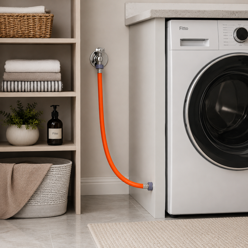 96 Pieces Washing Machine Hose Pipes (1.5m Orange Flexible PVC Hose with Metal Nut Connectors)