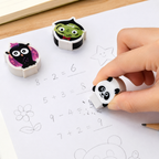 144 Pieces Cute Cartoon Erasers (10 Pieces Soft Pencil Eraser Set with Cute Animal Designs – Non-Toxic Clean Erasing Rubber Erasers in Storage Jar for Kids – School – Office – Classroom – Party Favors & Gifts)