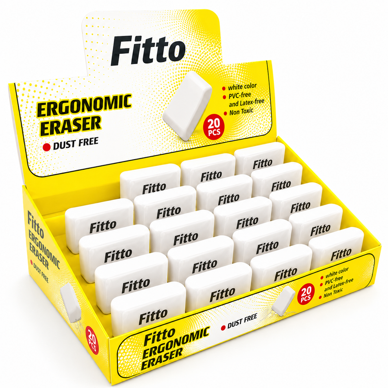 96 Pieces Ergonomic Erasers (20 Pieces Dust-Free White Pencil Erasers – PVC-Free Latex-Free Non-Toxic Erasers for School – Office and Art)