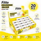 96 Pieces Ergonomic Erasers (20 Pieces Dust-Free White Pencil Erasers – PVC-Free Latex-Free Non-Toxic Erasers for School – Office and Art)