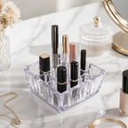 120 Pieces Acrylic Cosmetic Organizers (Transparent Makeup Brush Holder with Multi Compartments for Vanity – Bathroom and Dressing Table)