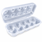 144 Pieces Egg Storage Trays with Hinged Lid (Transparent Plastic Fridge Organizer for Eggs)