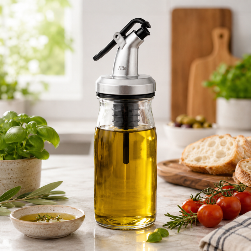 144 Pieces Bottle Pourer Spouts (Stainless Steel Oil Dispenser Nozzle with Flip Cap and Leak-Resistant Stopper for Kitchen Bottles)