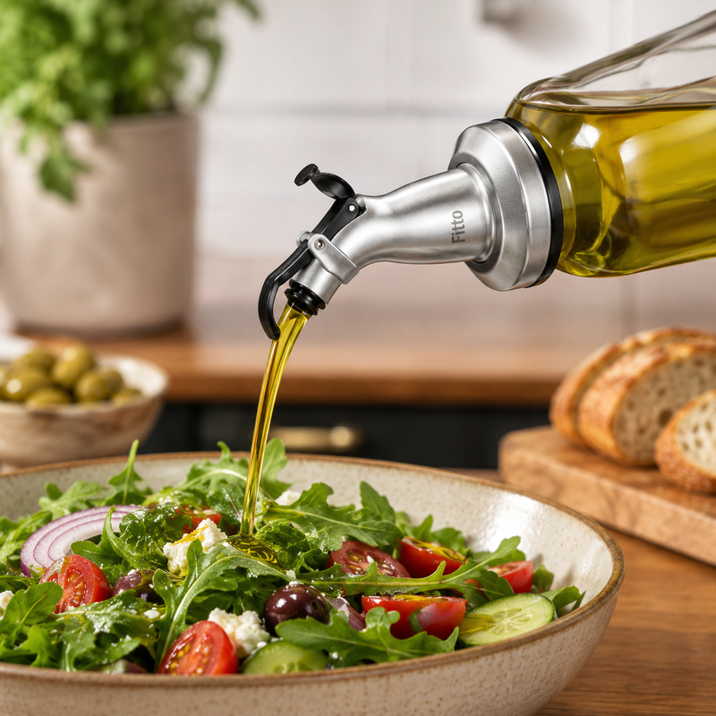 144 Pieces Bottle Pourer Spouts (Stainless Steel Oil Dispenser Nozzle with Flip Cap and Leak-Resistant Stopper for Kitchen Bottles)