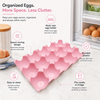 240 Pieces Pink Egg Storage Trays (Multi-Slot Plastic Egg Holder for Fridge Organization and Kitchen Storage)