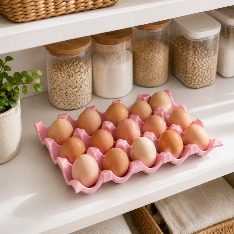 240 Pieces Pink Egg Storage Trays (Multi-Slot Plastic Egg Holder for Fridge Organization and Kitchen Storage)