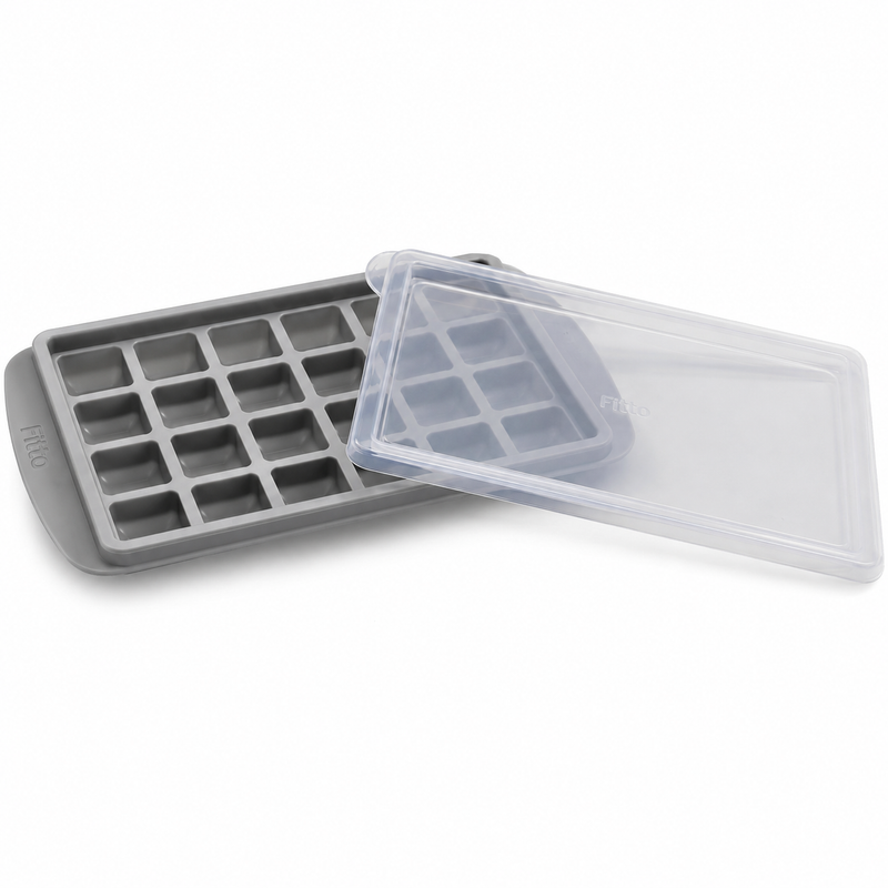 144 Pieces 24 Section Small Ice Cube Trays with Fitted Lid (Freezer Ice Mold for Drinks – Kitchen Storage and Chilled Beverages)