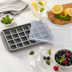 144 Pieces 24 Section Small Ice Cube Trays with Fitted Lid (Freezer Ice Mold for Drinks – Kitchen Storage and Chilled Beverages)