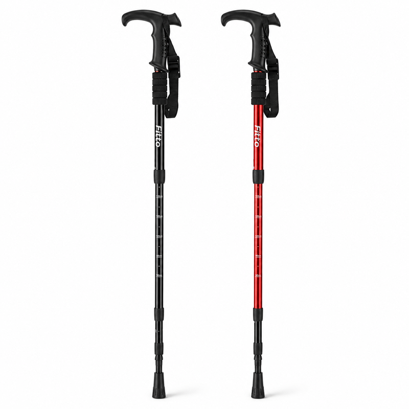 96 Pieces Telescopic Walking Stick and Hiking Canes (Adjustable Lightweight Trekking Pole with Wrist Strap and Anti Slip Tip)
