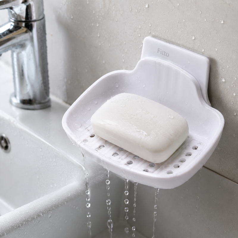 240 Pieces Wall Mount Soap Holders (Self Adhesive Drain Soap Dish for Bathroom – Kitchen Sink and Shower Storage – White)