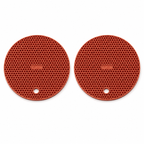 240 Pieces Honeycomb Insulation Mat 2 Pieces Sets (Round Heat Resistant Trivet Pads with Hanging Hole for Kitchen Countertops – Red)