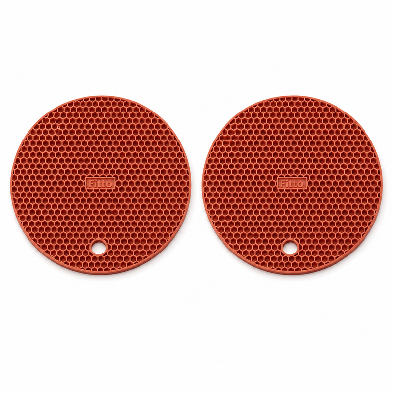 240 Pieces Honeycomb Insulation Mat 2 Pieces Sets (Round Heat Resistant Trivet Pads with Hanging Hole for Kitchen Countertops – Red)