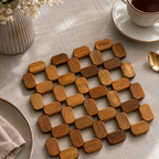 240 Pieces Bamboo Tableware Square Mats (16 x 16 cm – Natural Bamboo Heat-Resistant Open Grid Trivet for Plates – Cups and Pots)