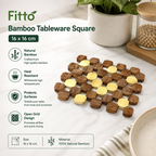 240 Pieces Bamboo Square Trivets (16 x 16 cm – Natural Bamboo Table Mat with Open Grid Design for Hot Plates – Cups and Serving Bowls)