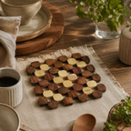 240 Pieces Bamboo Square Trivets (16 x 16 cm – Natural Bamboo Table Mat with Open Grid Design for Hot Plates – Cups and Serving Bowls)