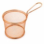 96 Pieces Strainers for Fries (Fine Mesh Fry Basket with Long Handle and Bronze Finish for Snacks – Chips and Fried Food Draining)