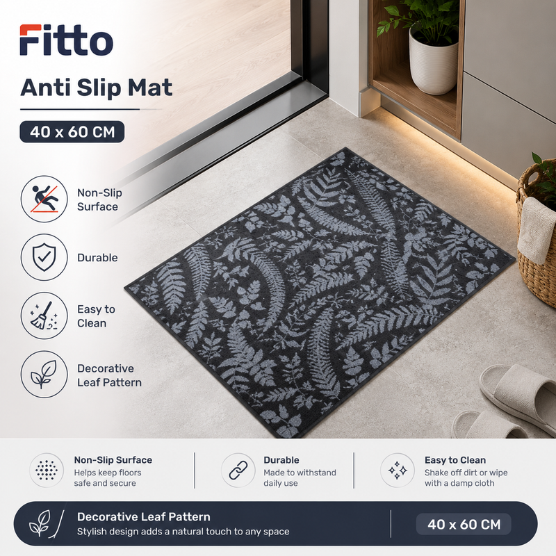 144 Pieces Anti Slip Mats (40 x 60 cm – Decorative Leaf Pattern Floor Mat with Non-Slip Surface – Durable Easy Clean Doorway Rug)