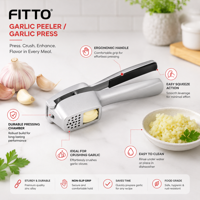 120 Pieces Garlic Press and Peelers (Stainless Steel Garlic Crusher with Ergonomic Handle – Easy Clean Kitchen Tool)