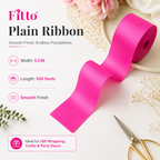 96 Pieces Plain Ribbon Rolls (5 cm x 100 Yards – Pink Smooth Ribbon Roll for Gift Wrapping – Crafts and Party Decoration)