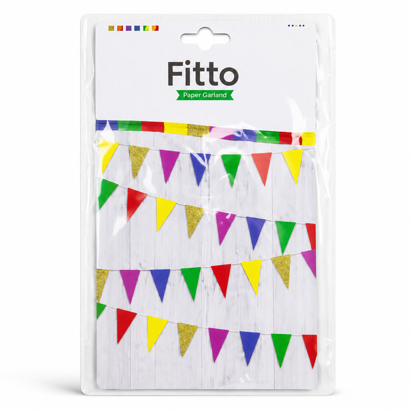 144 Pieces Paper Flag Garlands (Multicolor Hanging Party Banner – 360 x 22 cm Paper Decoration for Birthdays and Celebrations)