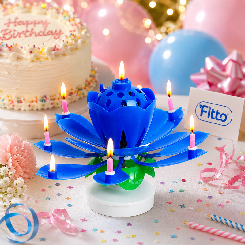 120 Pieces Flower Music Candles (Blooming Birthday Cake Candle with Lights and Happy Birthday Tune for Party Decoration)