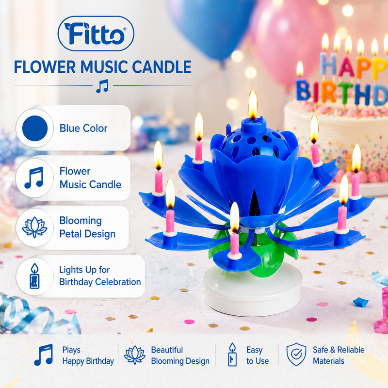 120 Pieces Flower Music Candles (Blooming Birthday Cake Candle with Lights and Happy Birthday Tune for Party Decoration)