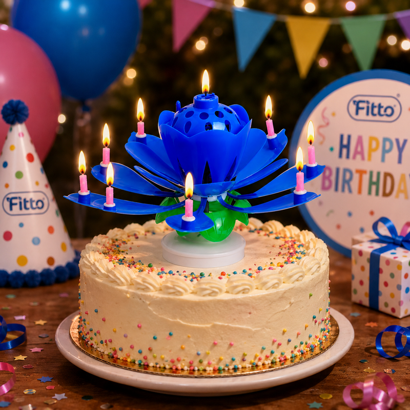 120 Pieces Flower Music Candles (Blooming Birthday Cake Candle with Lights and Happy Birthday Tune for Party Decoration)