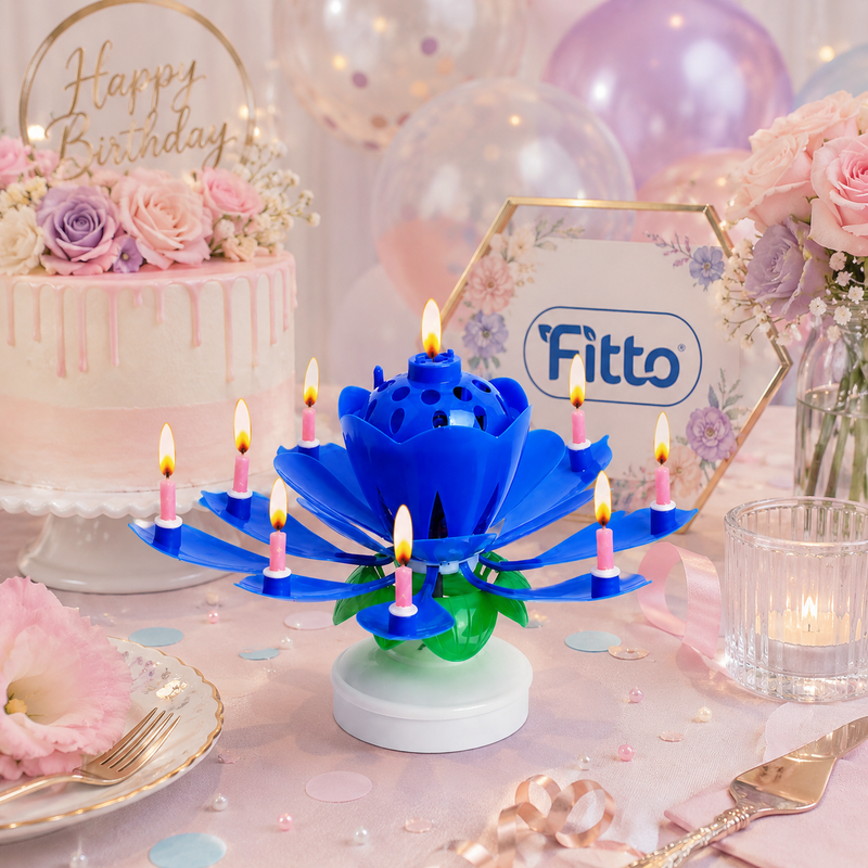 120 Pieces Flower Music Candles (Blooming Birthday Cake Candle with Lights and Happy Birthday Tune for Party Decoration)