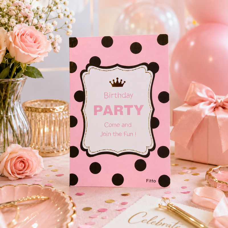 240 Pieces Birthday Invitation Cards (4 x 6 Inch Party Invite Card with Writing Space for Celebration Details)