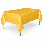 144 Pieces Plastic Table Covers (Gold Color Disposable Party Tablecloth – 137 x 183 cm Water-Resistant Table Protection)