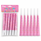 144 Pieces Paper Horn Packs (6 Pieces Happy Birthday Party Horn Set – 7.5 Inch Celebration Noise Maker)