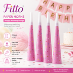 144 Pieces Paper Horn Packs (6 Pieces Happy Birthday Party Horn Set – 7.5 Inch Celebration Noise Maker)