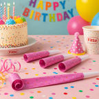 144 Pieces Paper Horn Packs (6 Pieces Happy Birthday Party Horn Set – 7.5 Inch Celebration Noise Maker)