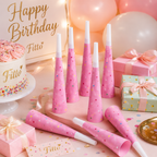 144 Pieces Paper Horn Packs (6 Pieces Happy Birthday Party Horn Set – 7.5 Inch Celebration Noise Maker)