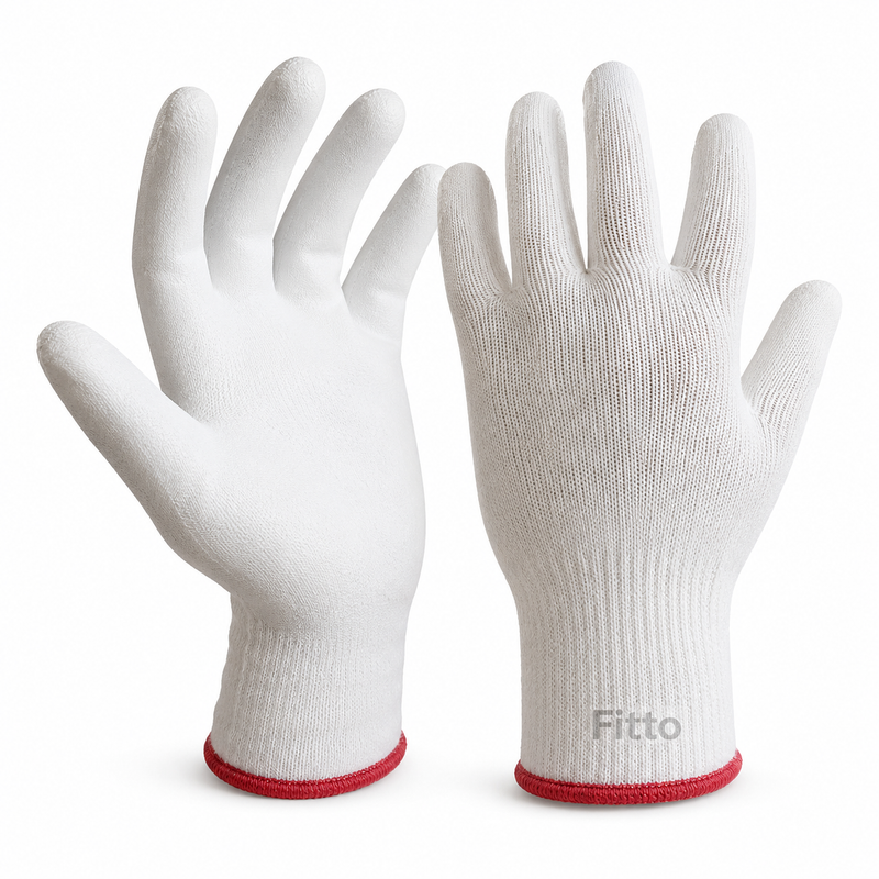 240 Pieces Gloves Sets (White Work Gloves with Smooth Grip Palm – Textured Knit Back and Elastic Cuff for Cleaning – Handling and Daily Tasks)