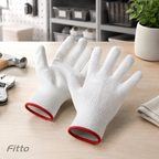 240 Pieces Gloves Sets (White Work Gloves with Smooth Grip Palm – Textured Knit Back and Elastic Cuff for Cleaning – Handling and Daily Tasks)
