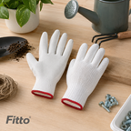 240 Pieces Gloves Sets (White Work Gloves with Smooth Grip Palm – Textured Knit Back and Elastic Cuff for Cleaning – Handling and Daily Tasks)