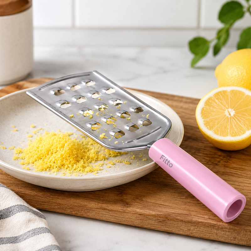 240 Pieces Stainless Steel Hand Graters with Pastel Pink Comfort Grip Handle (Compact Kitchen Grater for Cheese – Vegetables and Chocolate)
