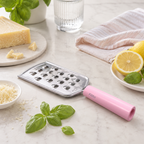 240 Pieces Stainless Steel Hand Graters with Pastel Pink Comfort Grip Handle (Compact Kitchen Grater for Cheese – Vegetables and Chocolate)