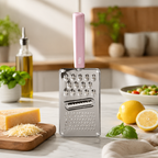 144 Pieces Stainless Steel Hand Graters (Multi-Purpose Kitchen Grater with Pastel Pink PP Handle – 24.5 x 9 cm for Cheese and Vegetables)