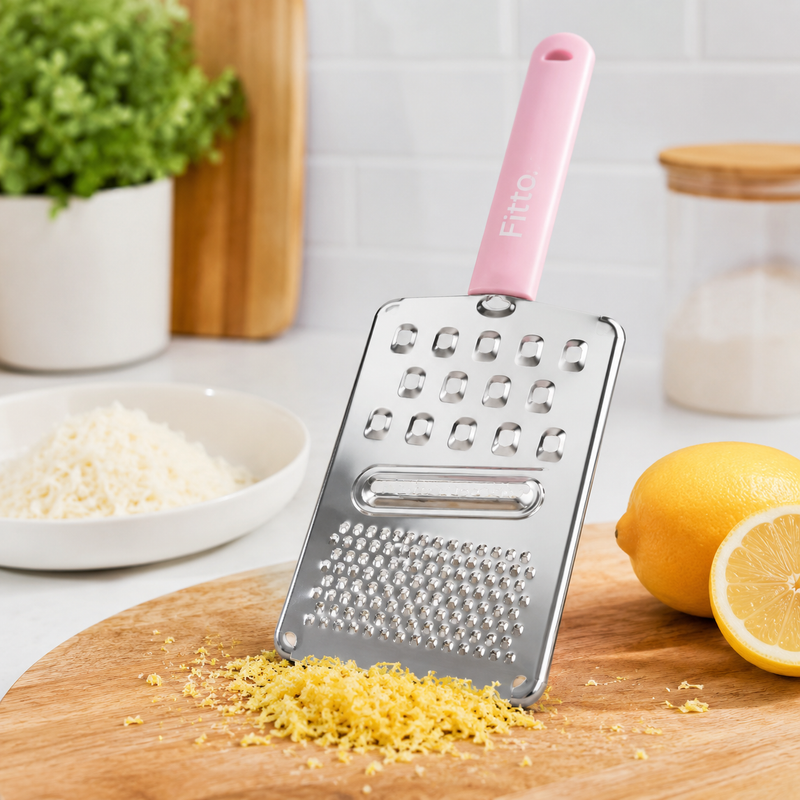 144 Pieces Stainless Steel Hand Graters (Multi-Purpose Kitchen Grater with Pastel Pink PP Handle – 24.5 x 9 cm for Cheese and Vegetables)