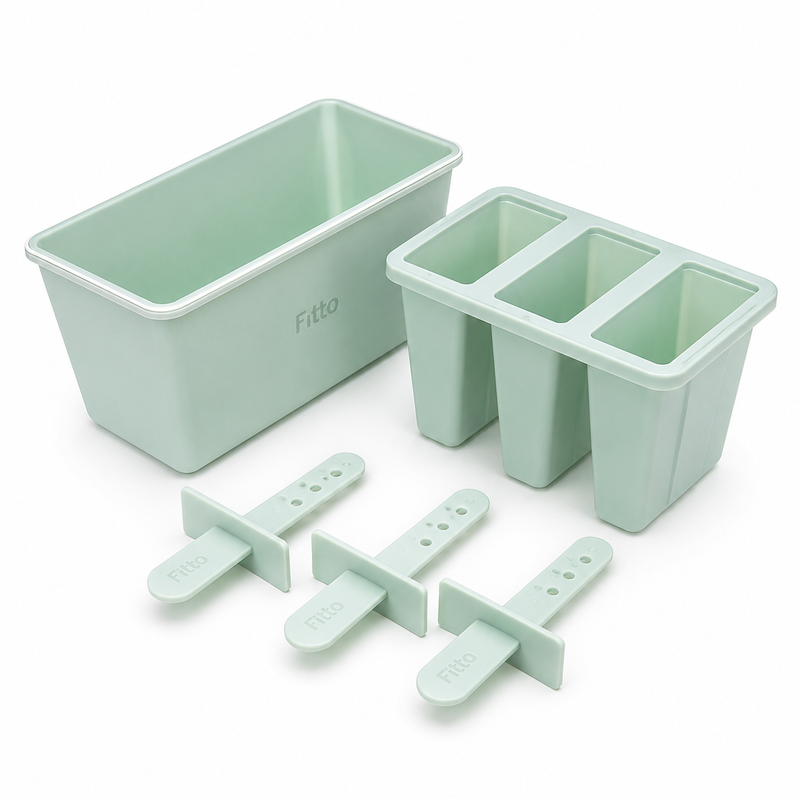144 Pieces 3-Cavity Popsicle Mold Sets with Reusable Sticks (Plastic Ice Cream Mold for Homemade Frozen Treats)